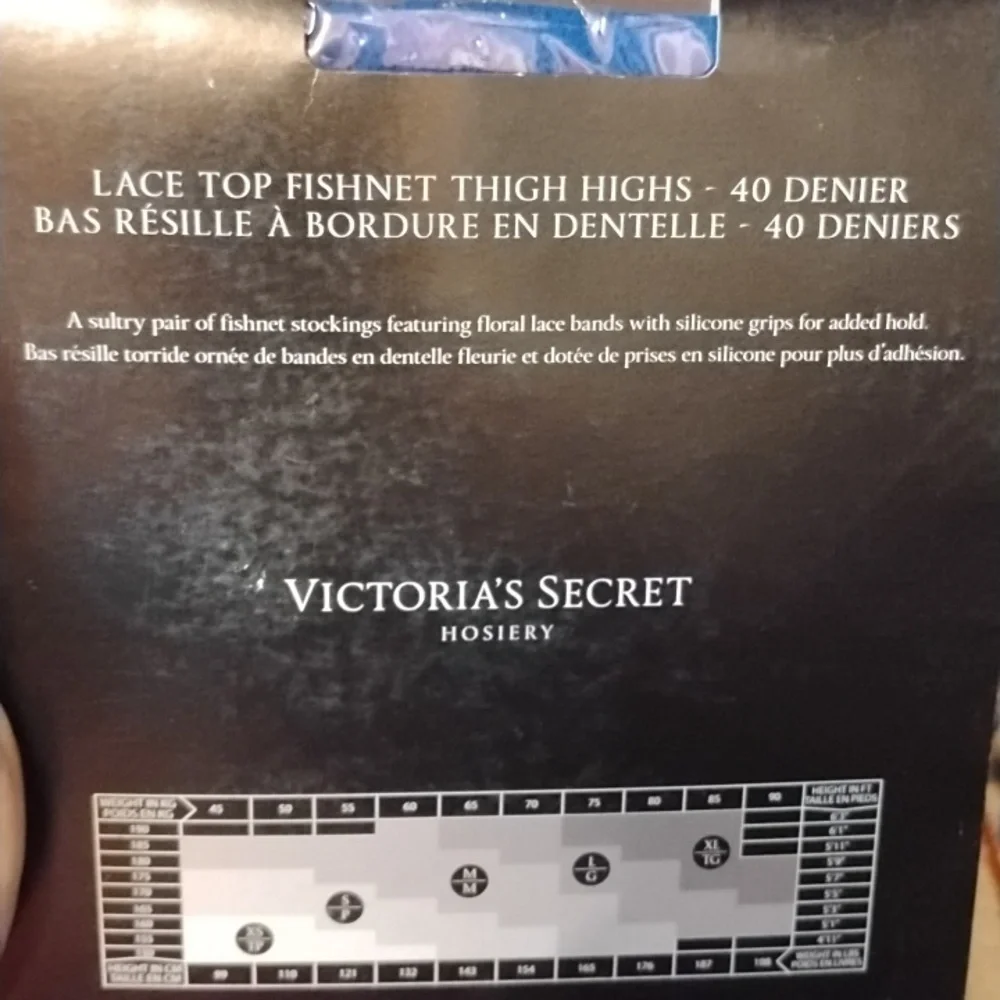 Victoria's Secret Lace Top Fishnet Thigh Highs Blue